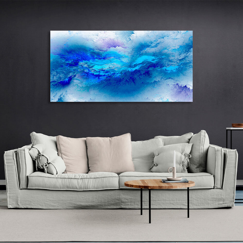 Abstraction soft blue abstract with white tones Abstraction Canvas Wall Art Print