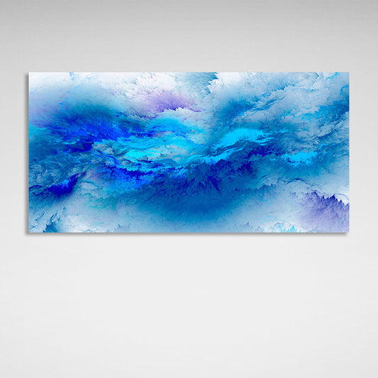 Abstraction soft blue abstract with white tones Abstraction Canvas Wall Art Print