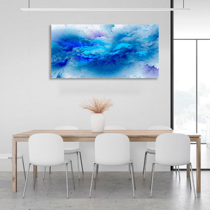 Abstraction soft blue abstract with white tones Abstraction Canvas Wall Art Print