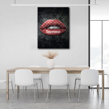 Lips LV Red Canvas Wall Art Print