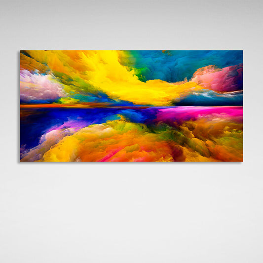 A bright abstract with a pronounced yellow color Abstraction Canvas Wall Art Print