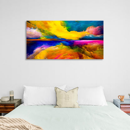 A bright abstract with a pronounced yellow color Abstraction Canvas Wall Art Print