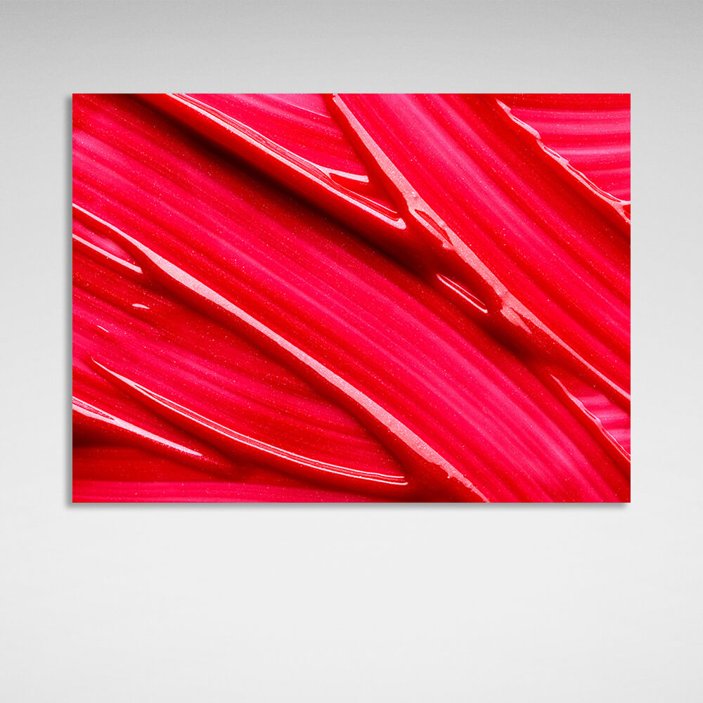 Abstraction red paint Abstraction Canvas Wall Art Print