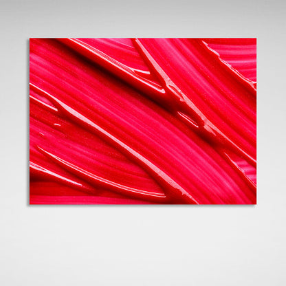 Abstraction red paint Abstraction Canvas Wall Art Print