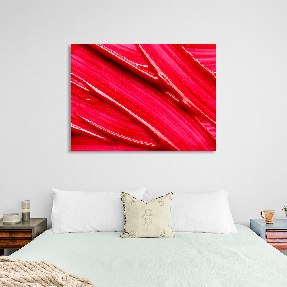 Abstraction red paint Abstraction Canvas Wall Art Print