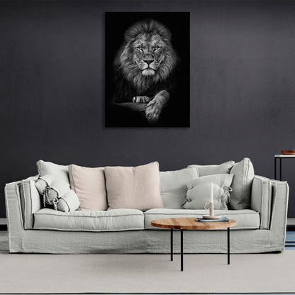 Lion on a black background Canvas Wall Art Print