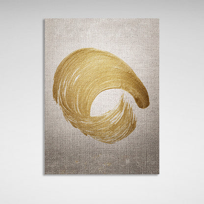 A golden stroke on a gray background Canvas Wall Art Print