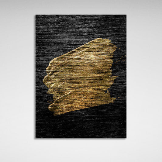 Gold paint on a gray-black background Canvas Wall Art Print