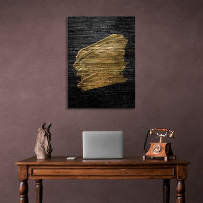 Gold paint on a gray-black background Canvas Wall Art Print