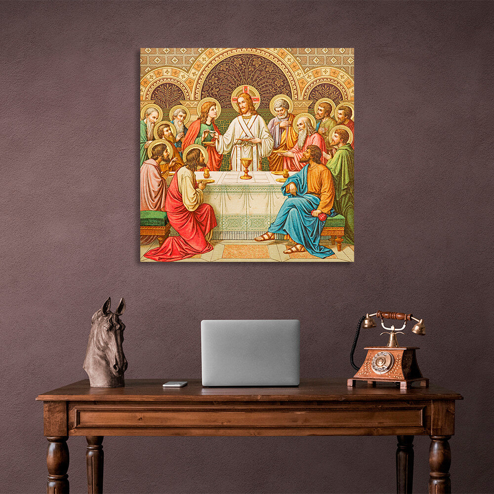 The Last Supper icon square painting Reproduction Canvas Wall Art Print