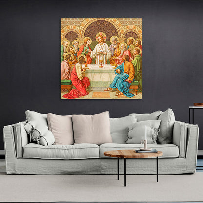 The Last Supper icon square painting Reproduction Canvas Wall Art Print