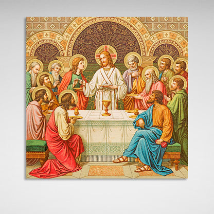 The Last Supper icon square painting Reproduction Canvas Wall Art Print