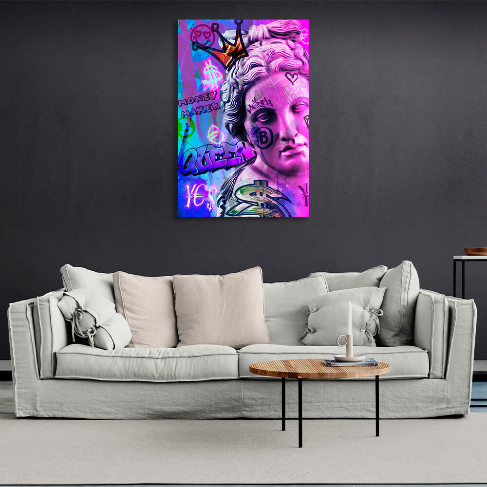 Statue Venus graffiti Canvas Wall Art Print