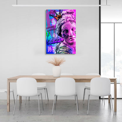 Statue Venus graffiti Canvas Wall Art Print