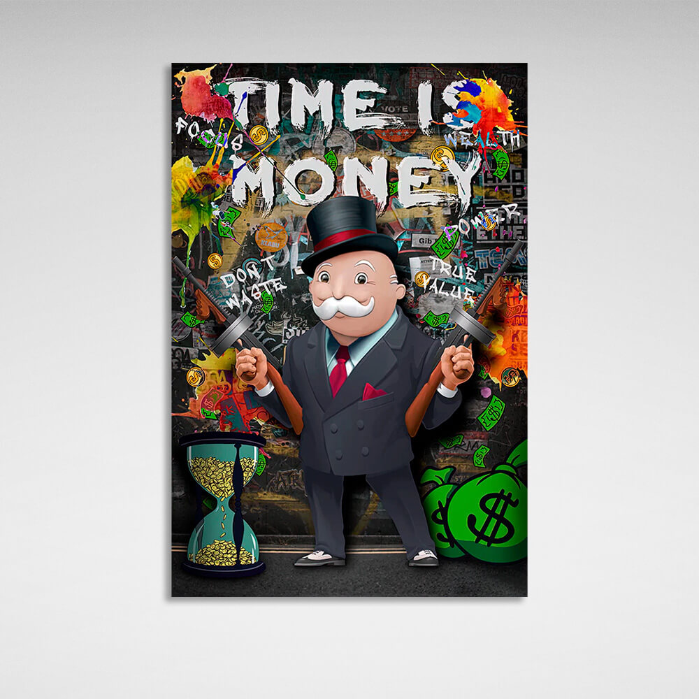 Time money monopoly Canvas Wall Art Print