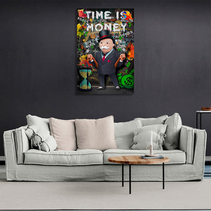 Time money monopoly Canvas Wall Art Print