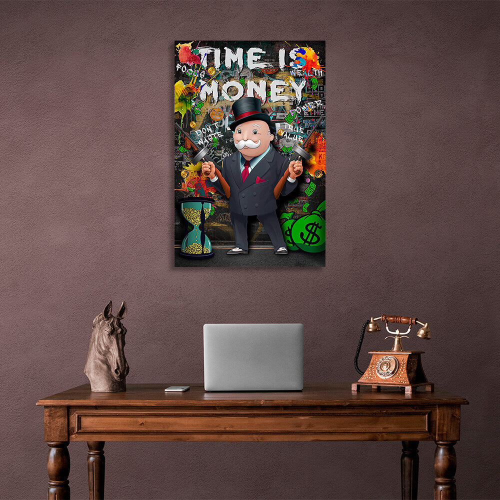 Time money monopoly Canvas Wall Art Print