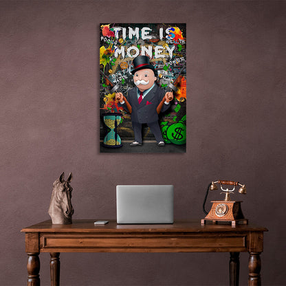 Time money monopoly Canvas Wall Art Print