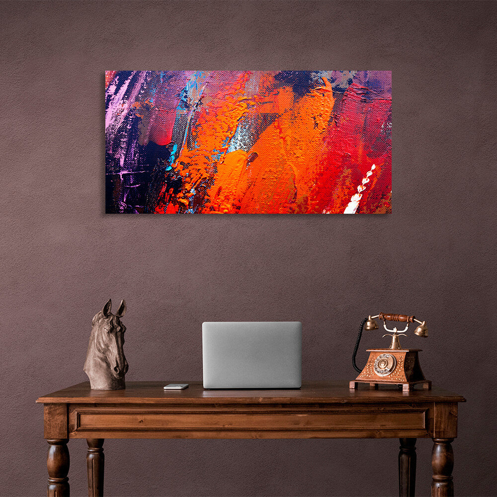 Abstraction in red-orange-purple colors Abstraction Canvas Wall Art Print