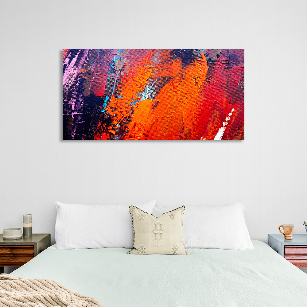 Abstraction in red-orange-purple colors Abstraction Canvas Wall Art Print