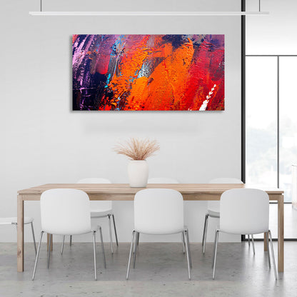 Abstraction in red-orange-purple colors Abstraction Canvas Wall Art Print