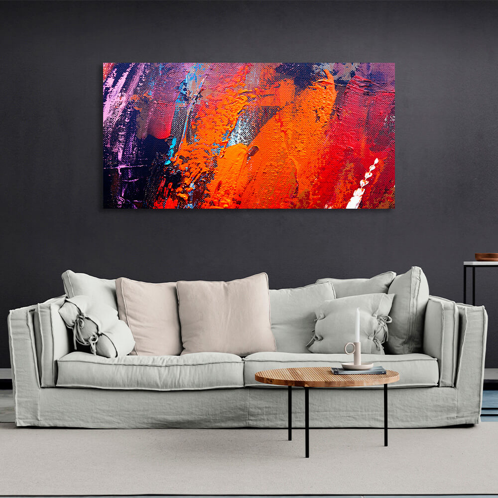 Abstraction in red-orange-purple colors Abstraction Canvas Wall Art Print