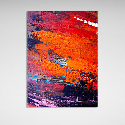 Vertical abstract in red-orange-purple colors Abstraction Canvas Wall Art Print