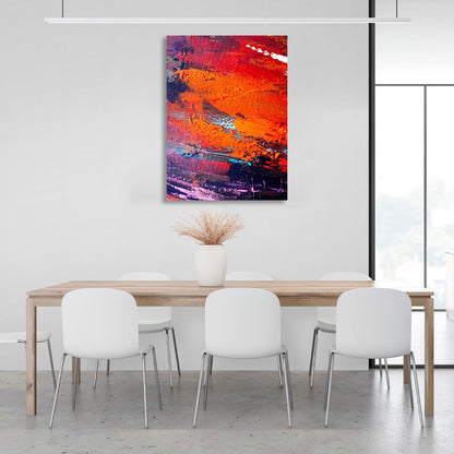 Vertical abstract in red-orange-purple colors Abstraction Canvas Wall Art Print