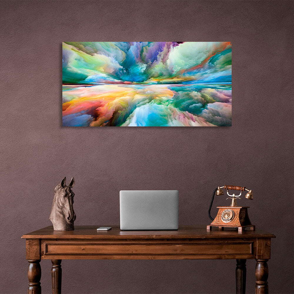 Rainbow clouds Abstraction Canvas Wall Art Print