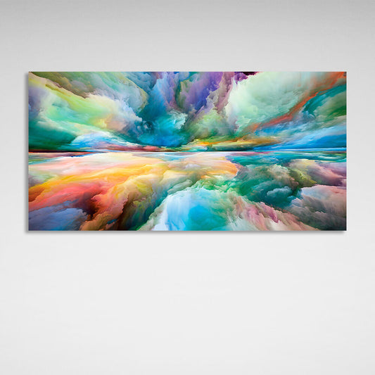 Rainbow clouds Abstraction Canvas Wall Art Print