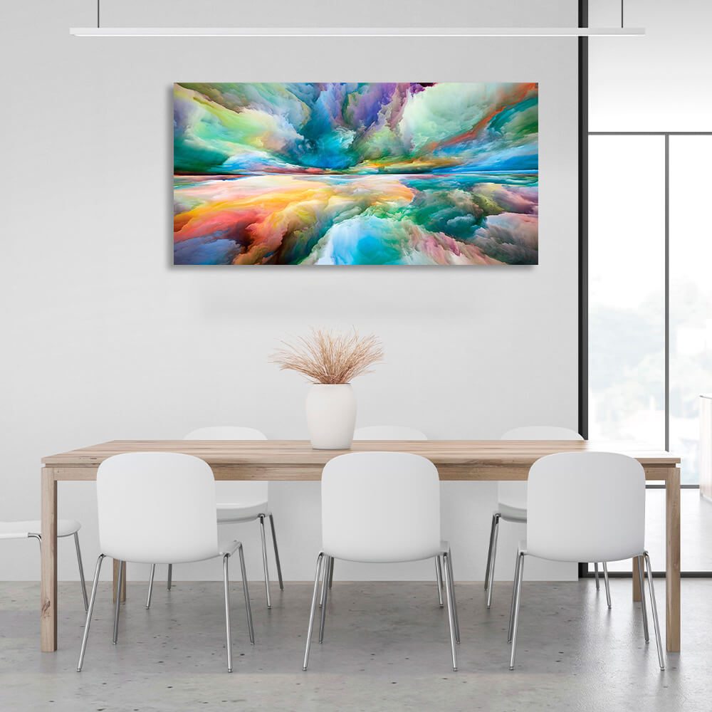 Rainbow clouds Abstraction Canvas Wall Art Print