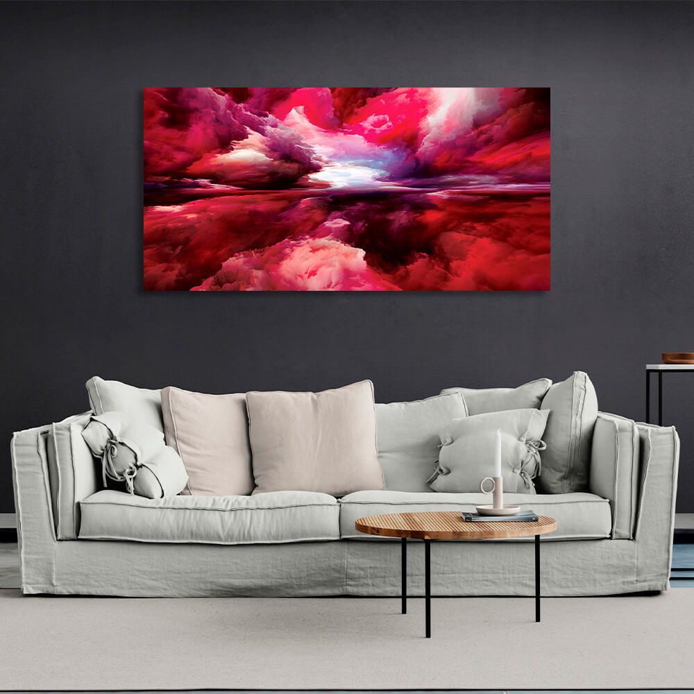 Abstraction red clouds Abstraction Canvas Wall Art Print