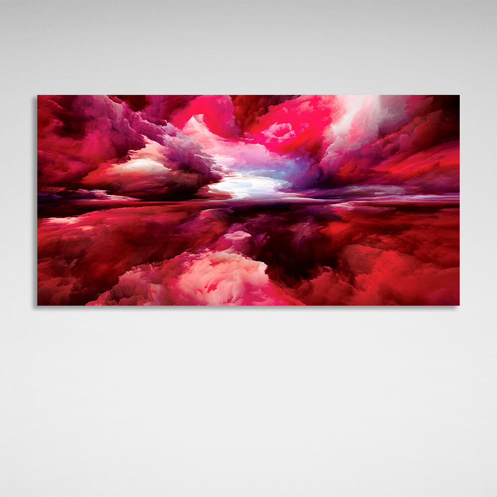 Abstraction red clouds Abstraction Canvas Wall Art Print