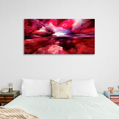 Abstraction red clouds Abstraction Canvas Wall Art Print