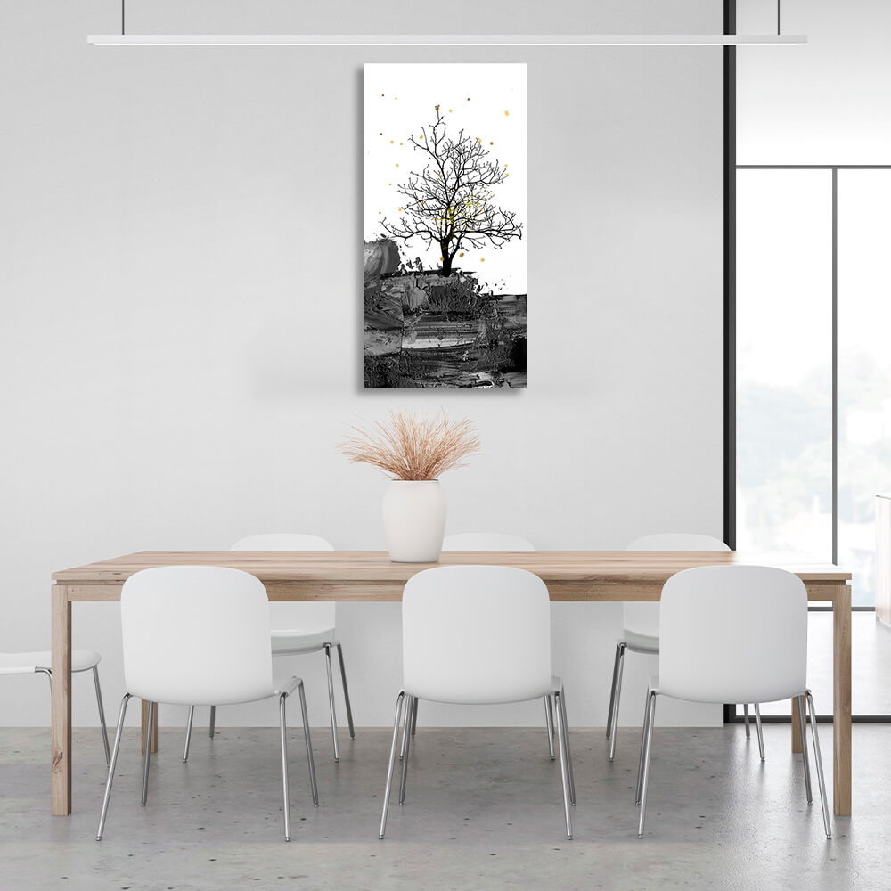 Bald tree on white background Canvas Wall Art Print