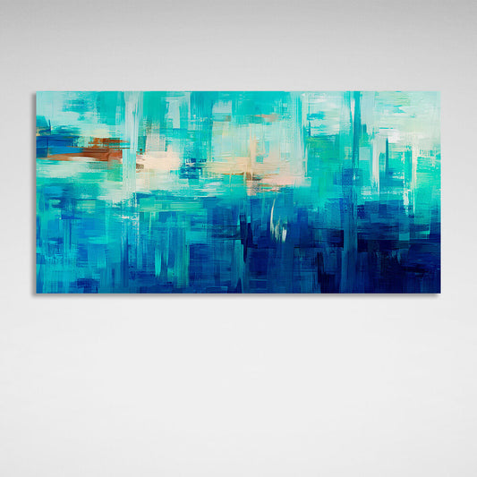 Abstraction in blue and blue colors Abstraction Canvas Wall Art Print