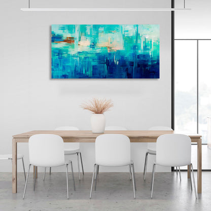 Abstraction in blue and blue colors Abstraction Canvas Wall Art Print