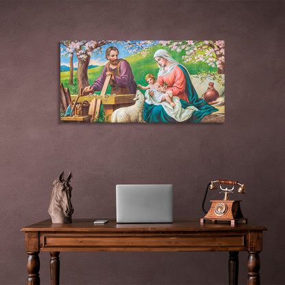 An icon depicting the holy family Reproduction Canvas Wall Art Print