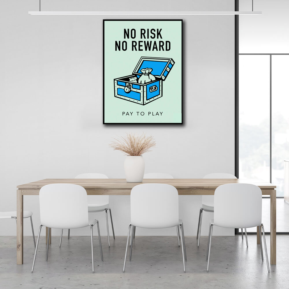 Monopoly No risk no reward Canvas Wall Art Print