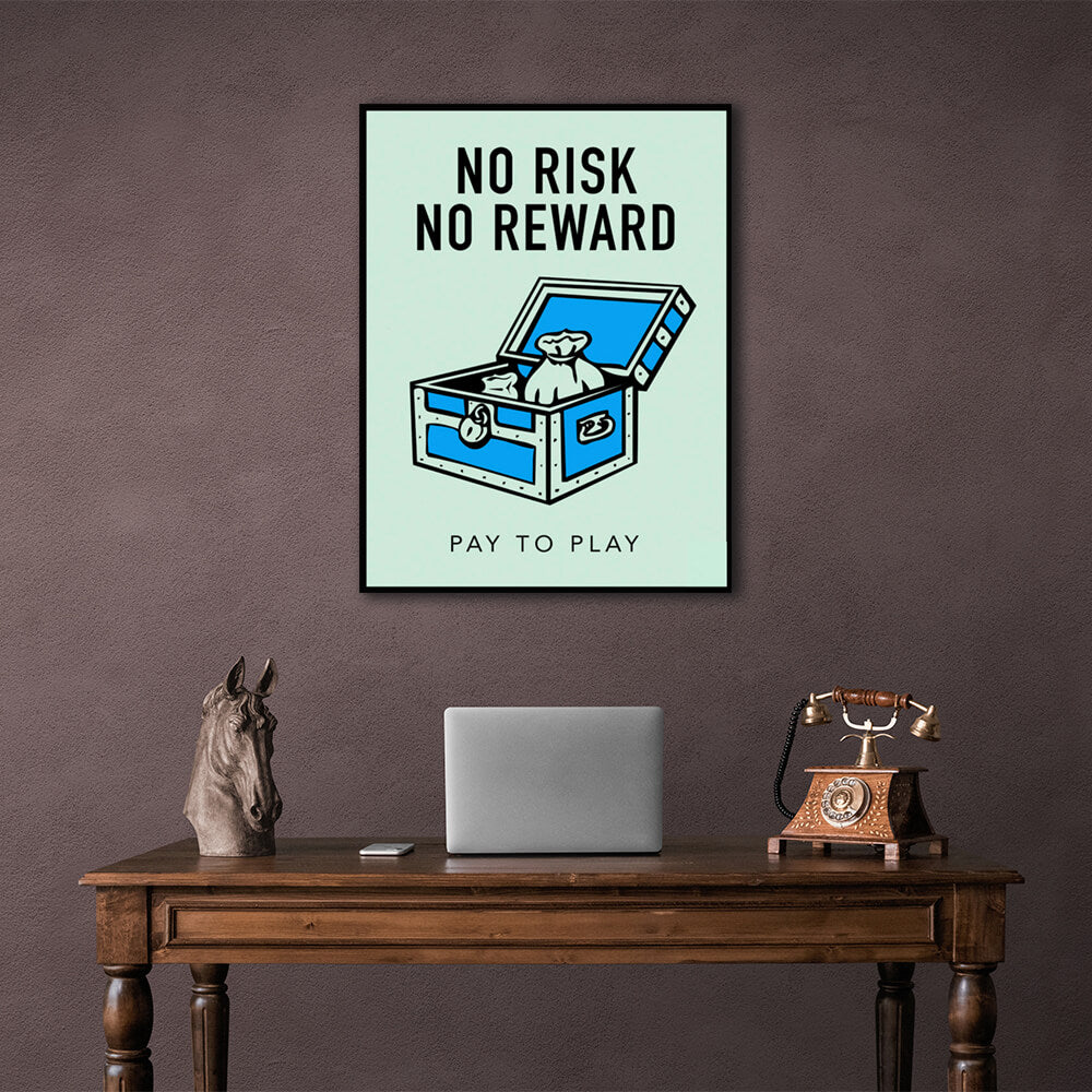 Monopoly No risk no reward Canvas Wall Art Print