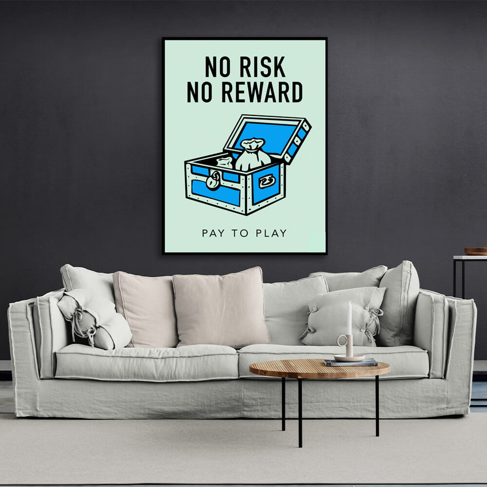 Monopoly No risk no reward Canvas Wall Art Print