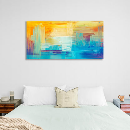 Abstraction Blue and yellow Abstraction Canvas Wall Art Print