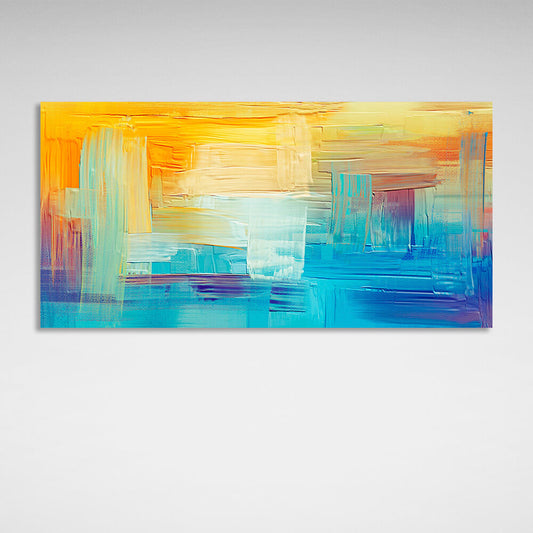 Abstraction Blue and yellow Abstraction Canvas Wall Art Print