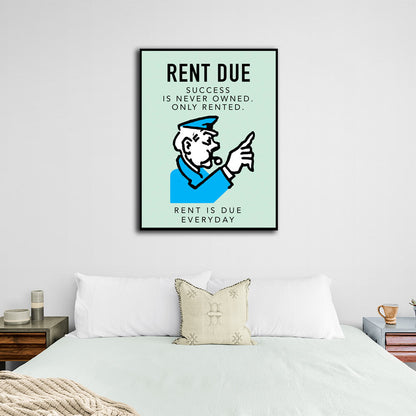 Monopoly Rent due Canvas Wall Art Print