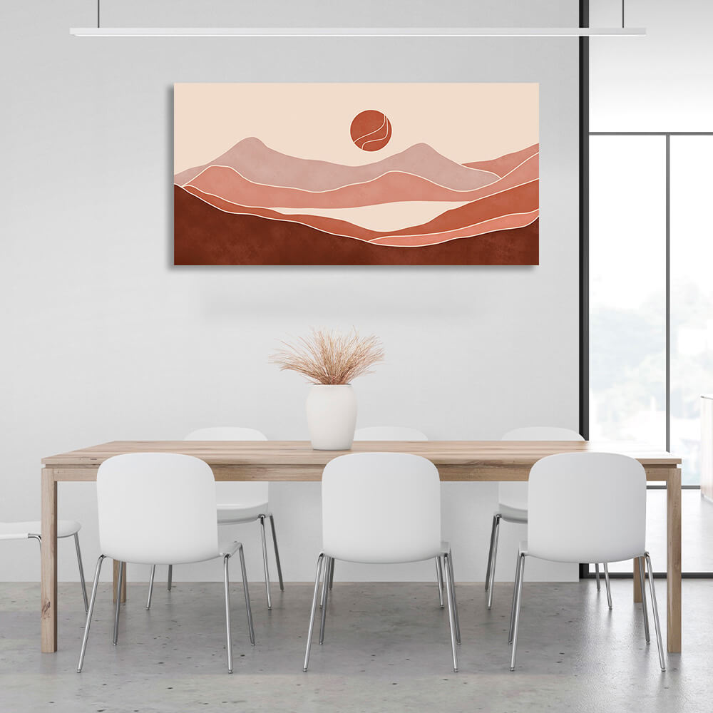 The desert against the sun Abstraction Canvas Wall Art Print