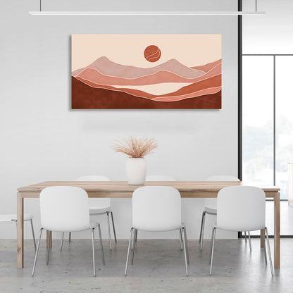 The desert against the sun Abstraction Canvas Wall Art Print