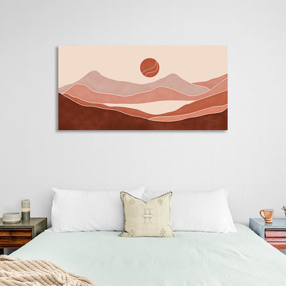 The desert against the sun Abstraction Canvas Wall Art Print