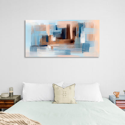 Light abstract beige blue and white color scheme Abstraction Canvas Wall Art Print