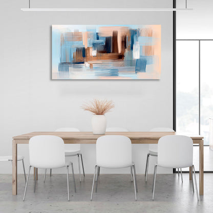 Light abstract beige blue and white color scheme Abstraction Canvas Wall Art Print