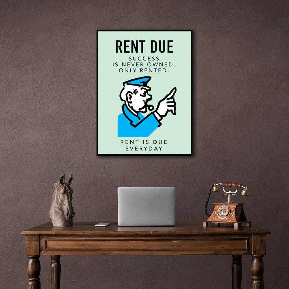 Monopoly Rent due Canvas Wall Art Print